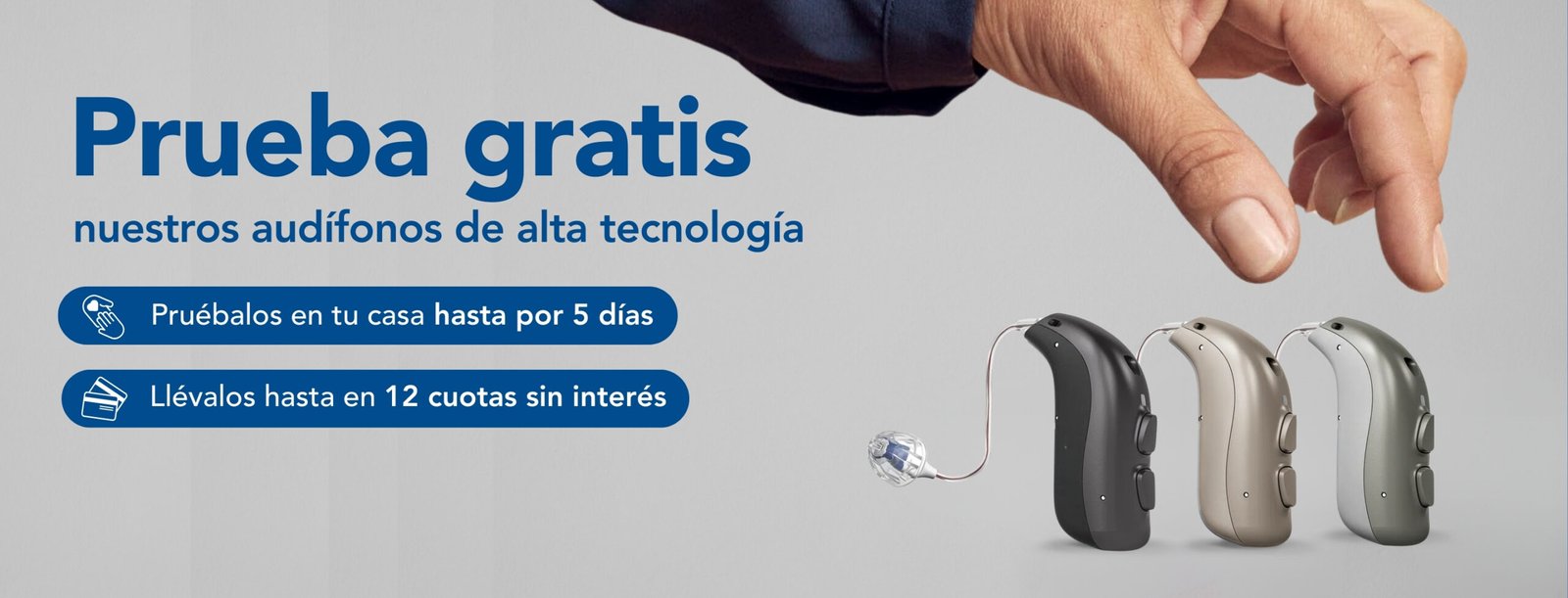 Prueba gratis de audífonos de alta tecnología en Aurical con opción de prueba en casa por 5 días y hasta 12 cuotas sin interés.