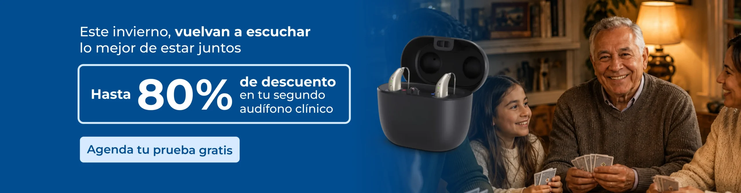 Banner Aurical mes de agosto descuento 80% en el segundo audífono clínico